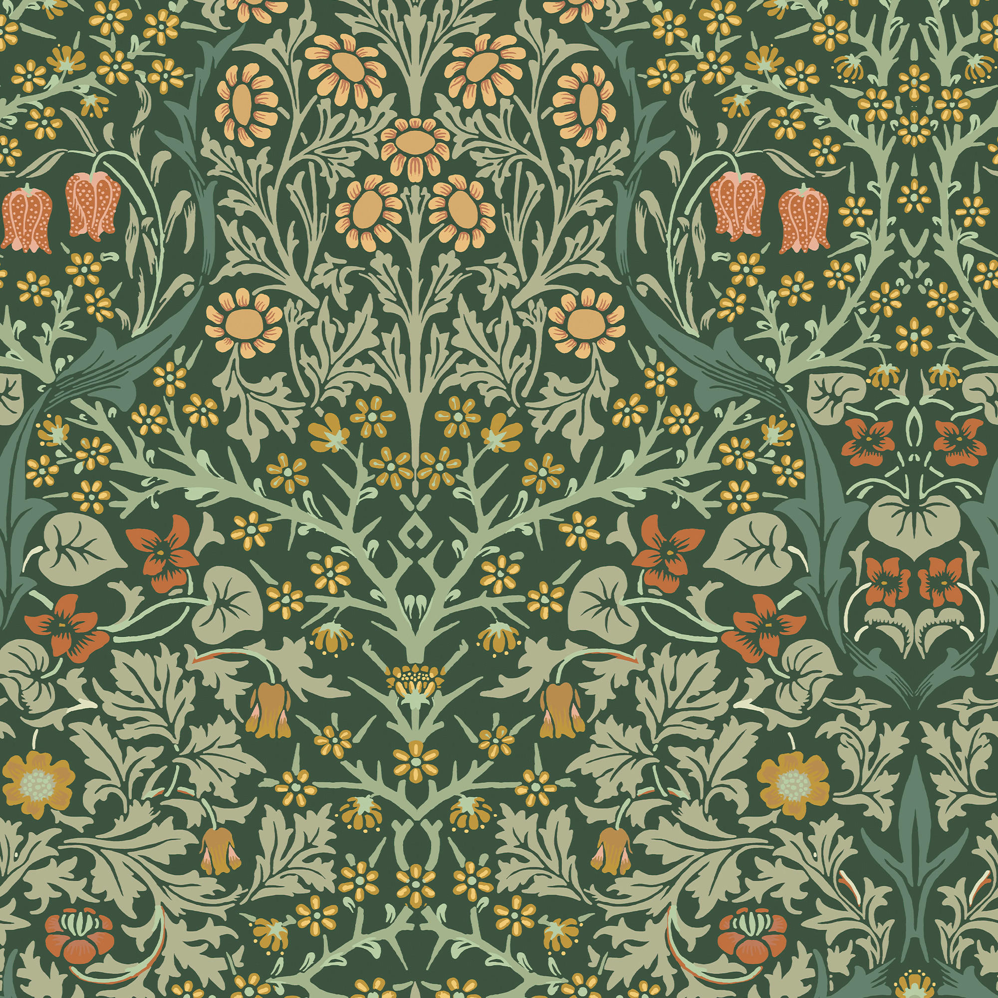 VLIESTAPETE Tapete Blackthorn Deep Green - Grün, Papier/Kunststoff (52/1000cm) - Graham & Brown