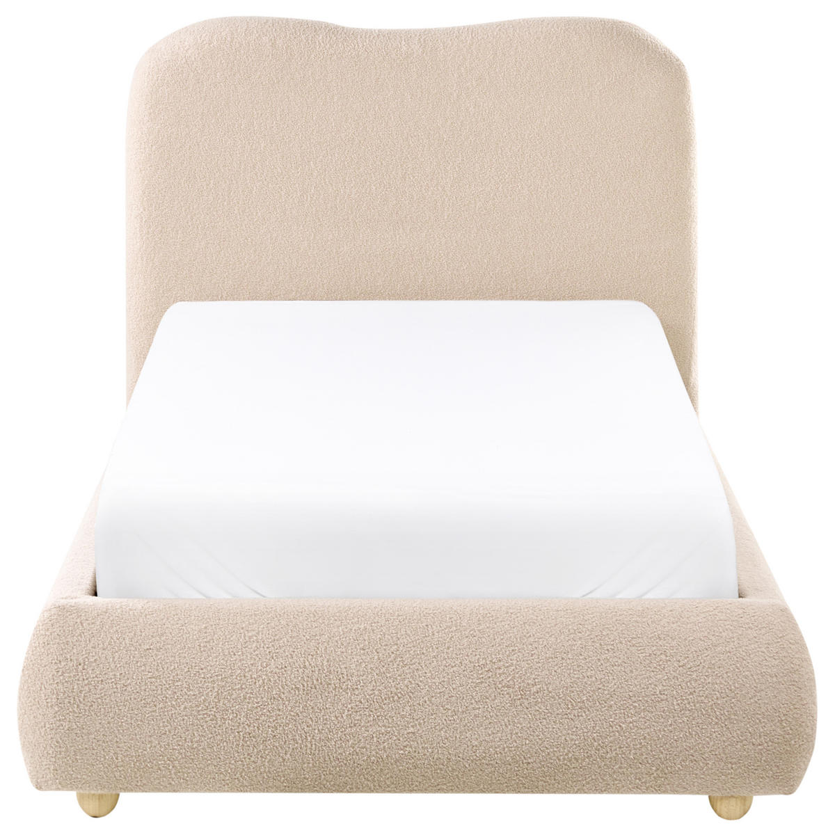 BETT mit Stauraum 90/200 cm Beige Blagnac - Beige/Braun, Textil (90/200cm) - Beliani