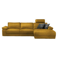 ECKSOFA XL MOTOR. RELAXFUNKTION LOLA Gelb Webstoff - Gelb/Schwarz, Textil (304/178cm) - KAWOLA