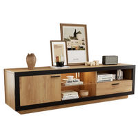 TV-SCHRANK LED-RGB mit App, Schwarz/Eiche 160/40/50 cm - Eichefarben, Holzwerkstoff (160/50/40cm) - Redom