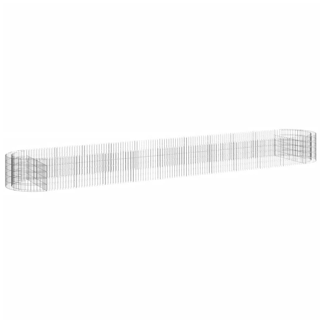 furnicato Gabionen-Hochbeet Silber 100x50x600 cm