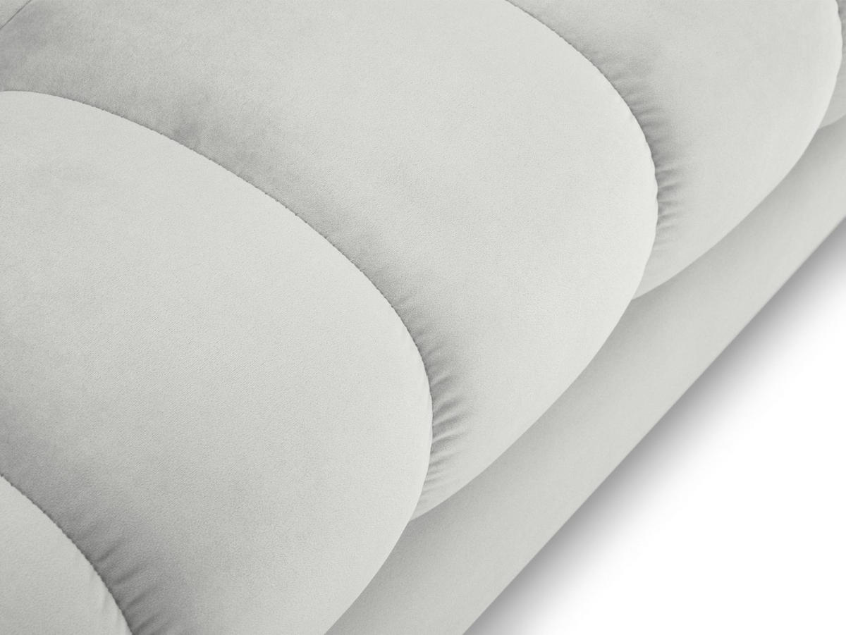 ECKSOFA links Mamaia aus Samt silber 5 Sitzplätze - Silberfarben, Textil (185/293cm) - Micadoni