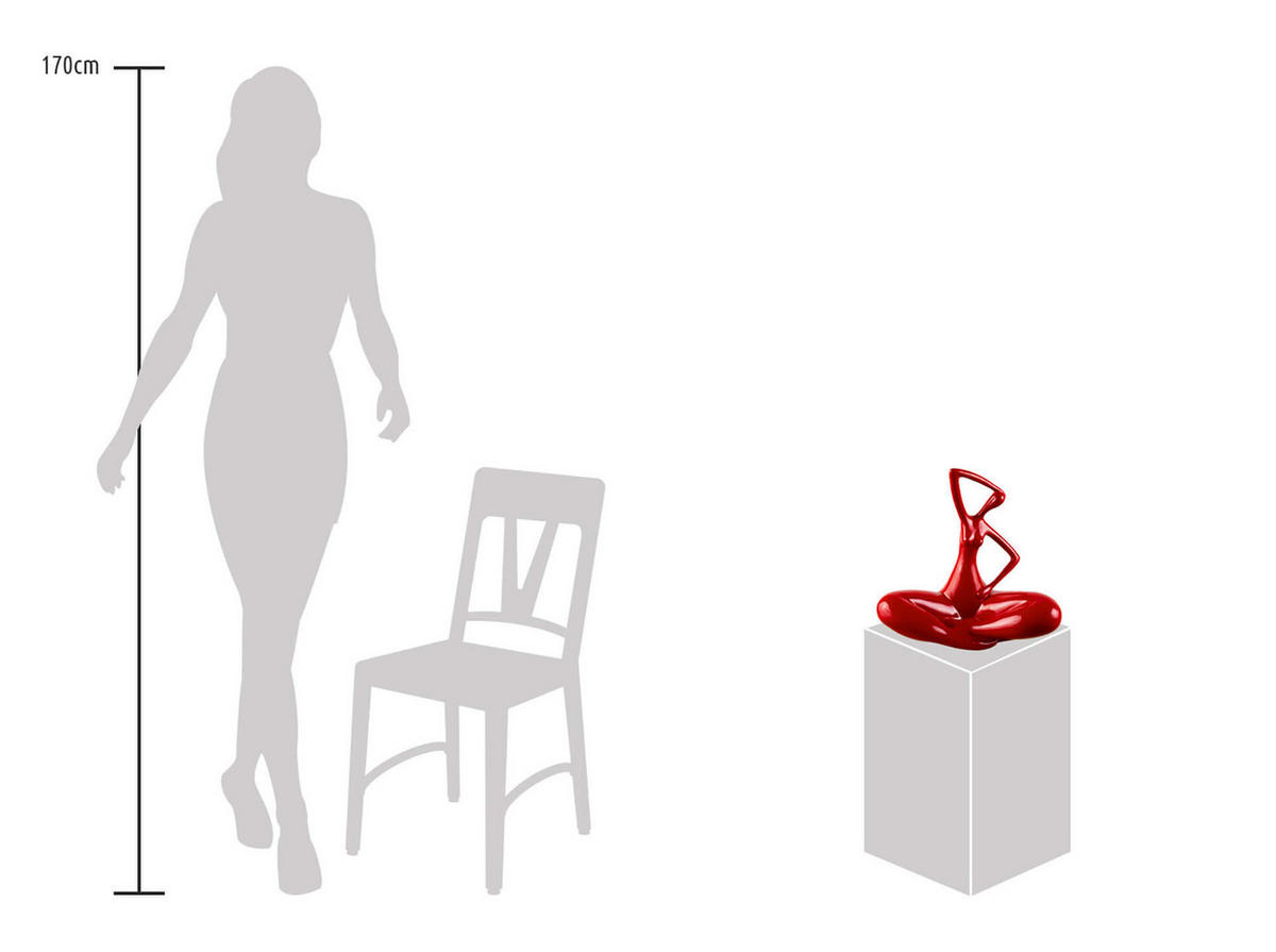 SKULPTUR Rot 25/28 cm - Rot, Stein (0.92/28/13cm) - KUNSTLOFT