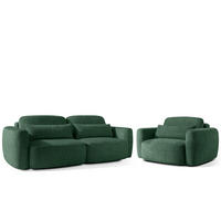 SITZGARNITUR ELOSA - Grün, Holz/Textil (245/85/115cm) - KONSIMO®