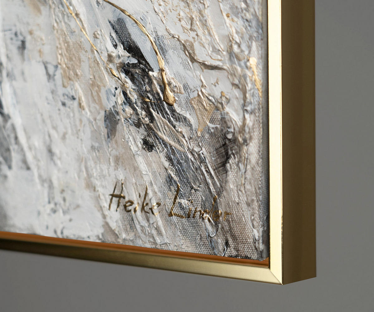 GEMÄLDE Goldene Flügel Schattenfugenrahmen Gold 140x100 cm - Goldfarben, Holz (140/100cm) - YS-art gallery