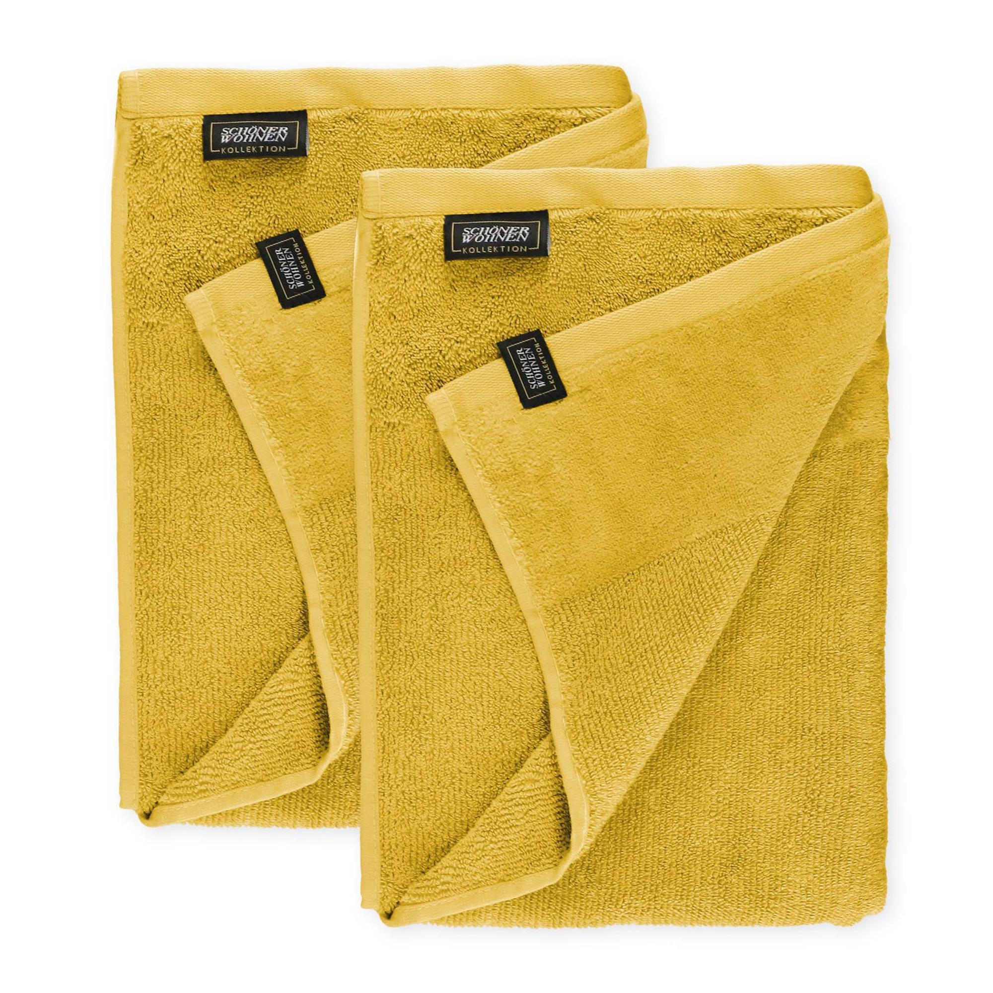 DUSCHTUCH AUS 100 % BAUMWOLLE SENSE 2ER SET - Gelb, Textil (70/140cm) - Schöner Wohnen