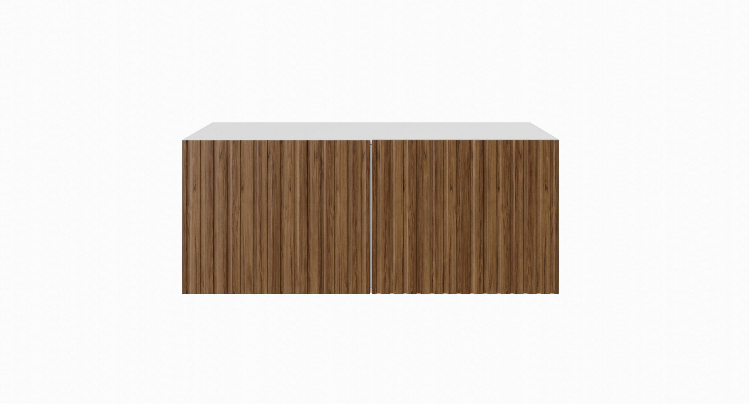 LOWBOARD LIVO 100/41/40 cm, Hängender TV-Schrank Weiß / Eichefarben - Eichefarben/Braun, Holzwerkstoff (100/41/40cm) - MASSENO