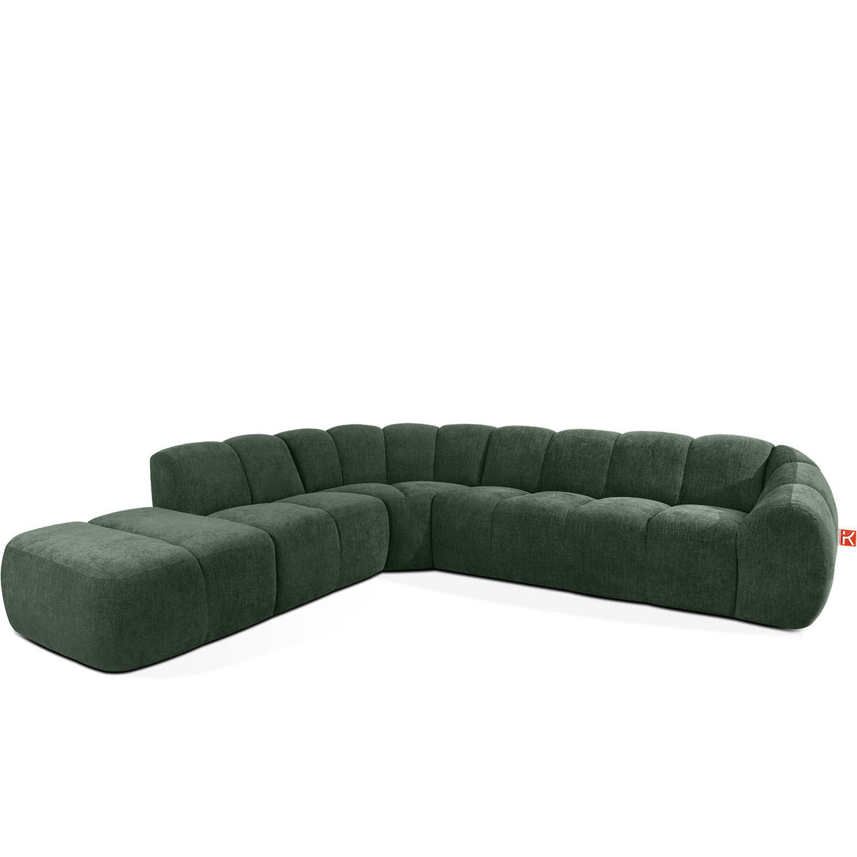 ECKSOFA LINKS FLAVA, Dunkelgrün - Dunkelgrün, Holz/Holzwerkstoff (310/274cm) - KONSIMO®