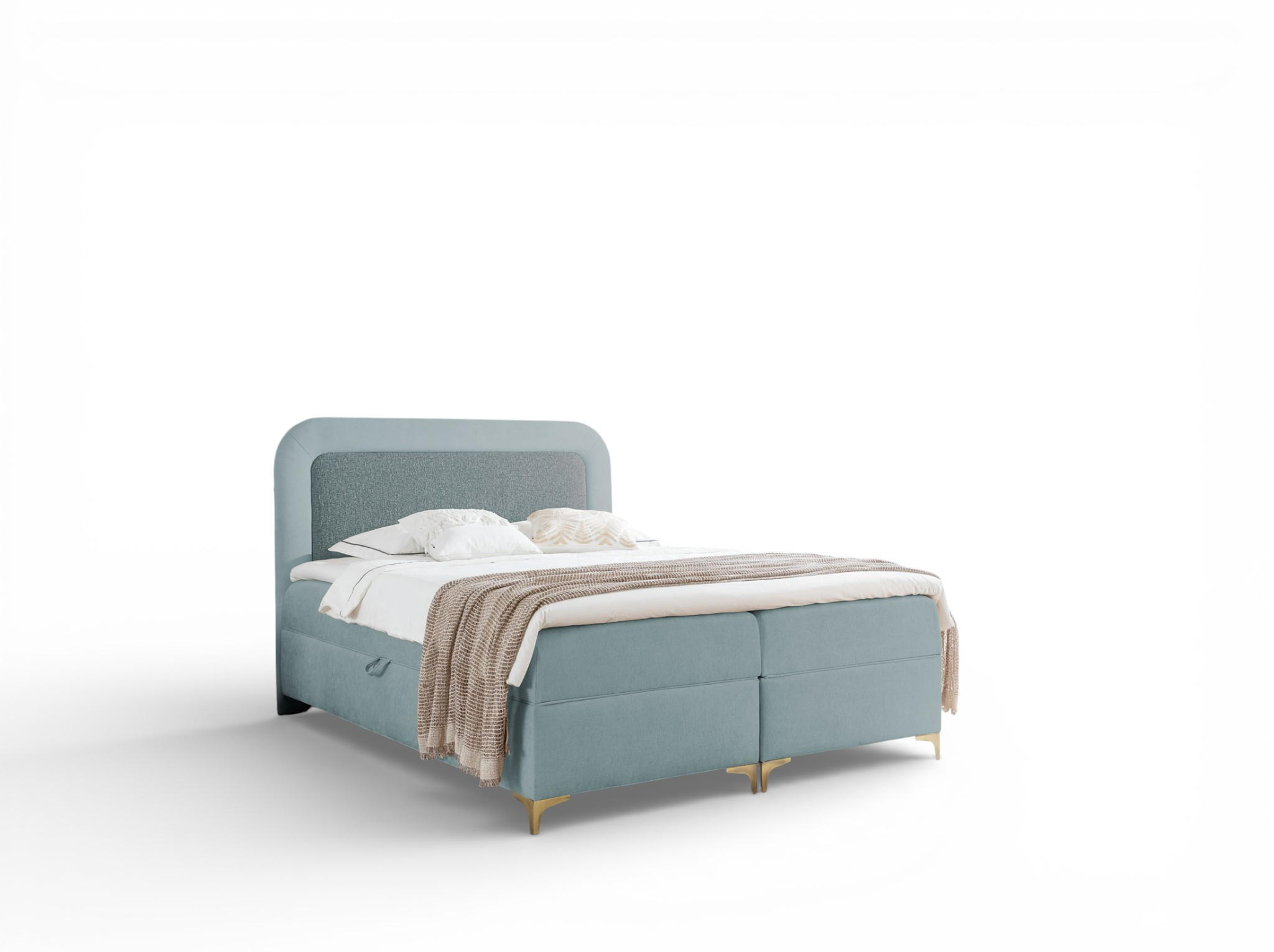 BOXBETT Willow - Blau, Holzwerkstoff/Textil (200/200cm) - Fun Möbel