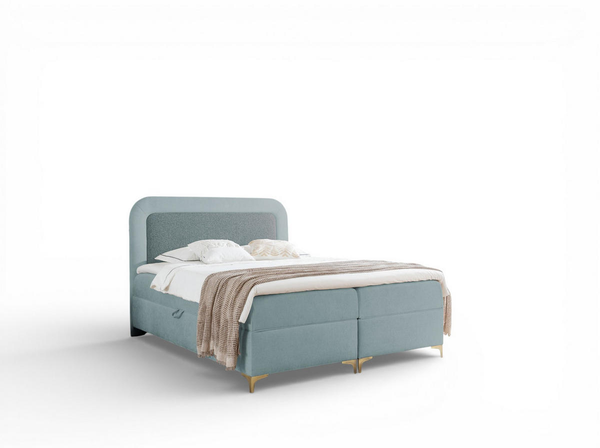 BOXBETT Willow - Blau, Holzwerkstoff/Textil (200/200cm) - Fun Möbel