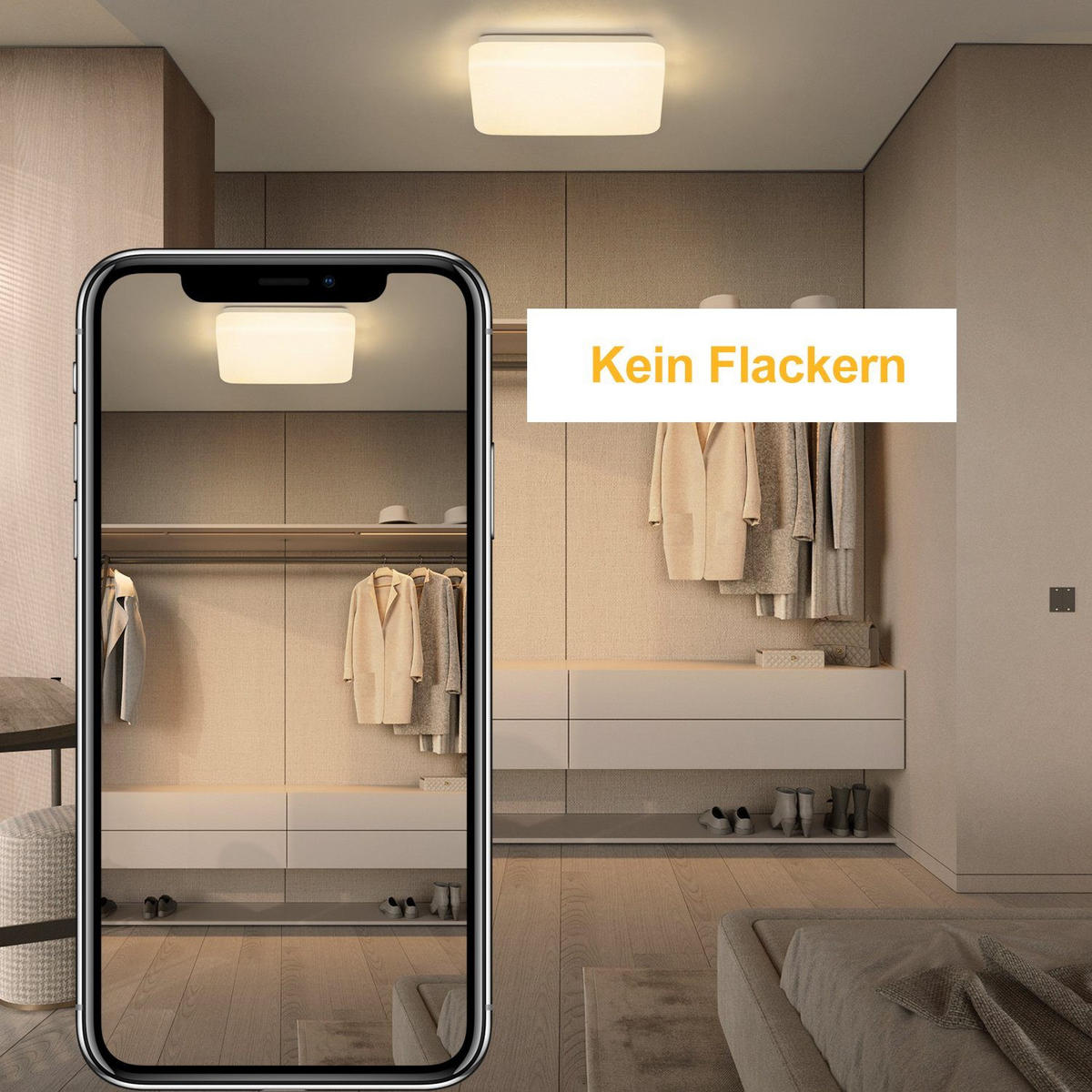 LED-DECKENLEUCHTE Adelheid 21/21/4 cm - Weiß, Kunststoff (21/21/4cm) - Nettlife