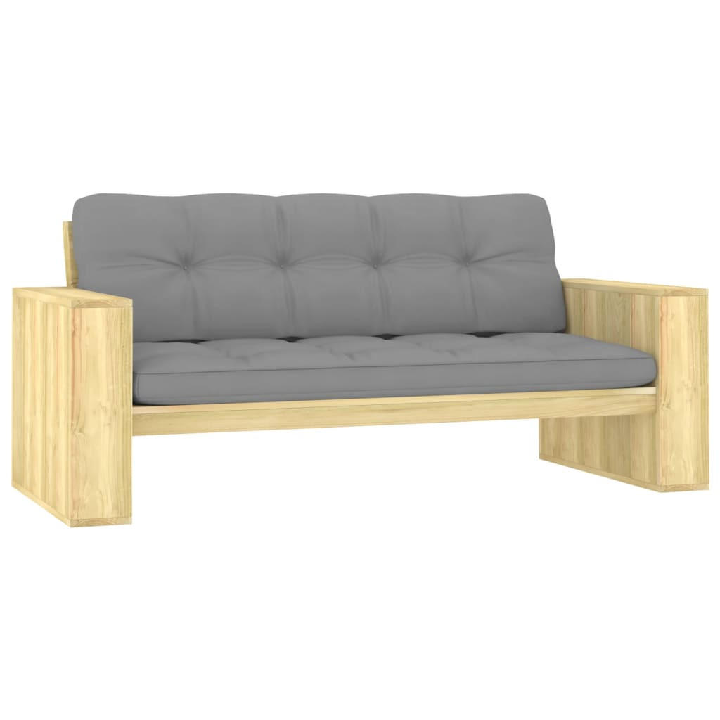 furnicato Gartenbank Grau 76x76x179 cm