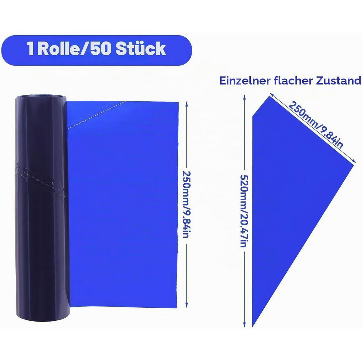 SPRITZBEUTEL Set 50 Stück 52 cm - Blau, Kunststoff (20/3/25cm)