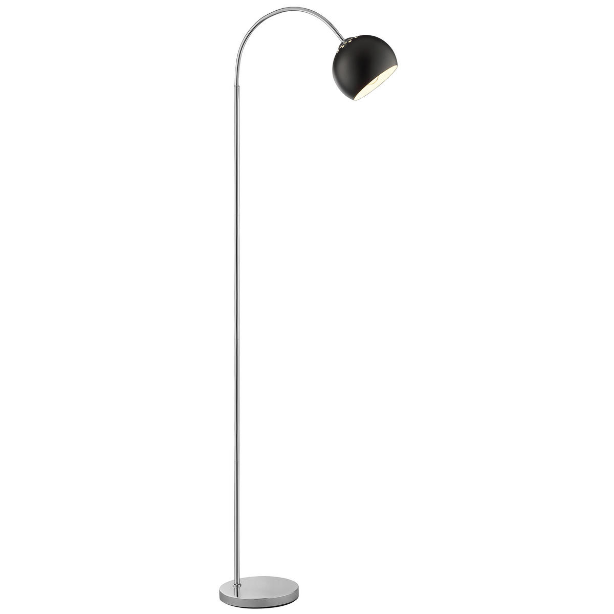 BOGENLEUCHTE Helen Chromfarben/Schwarz 51/23/170 cm - Multicolor, Metall (51/23/170cm) - Brilliant