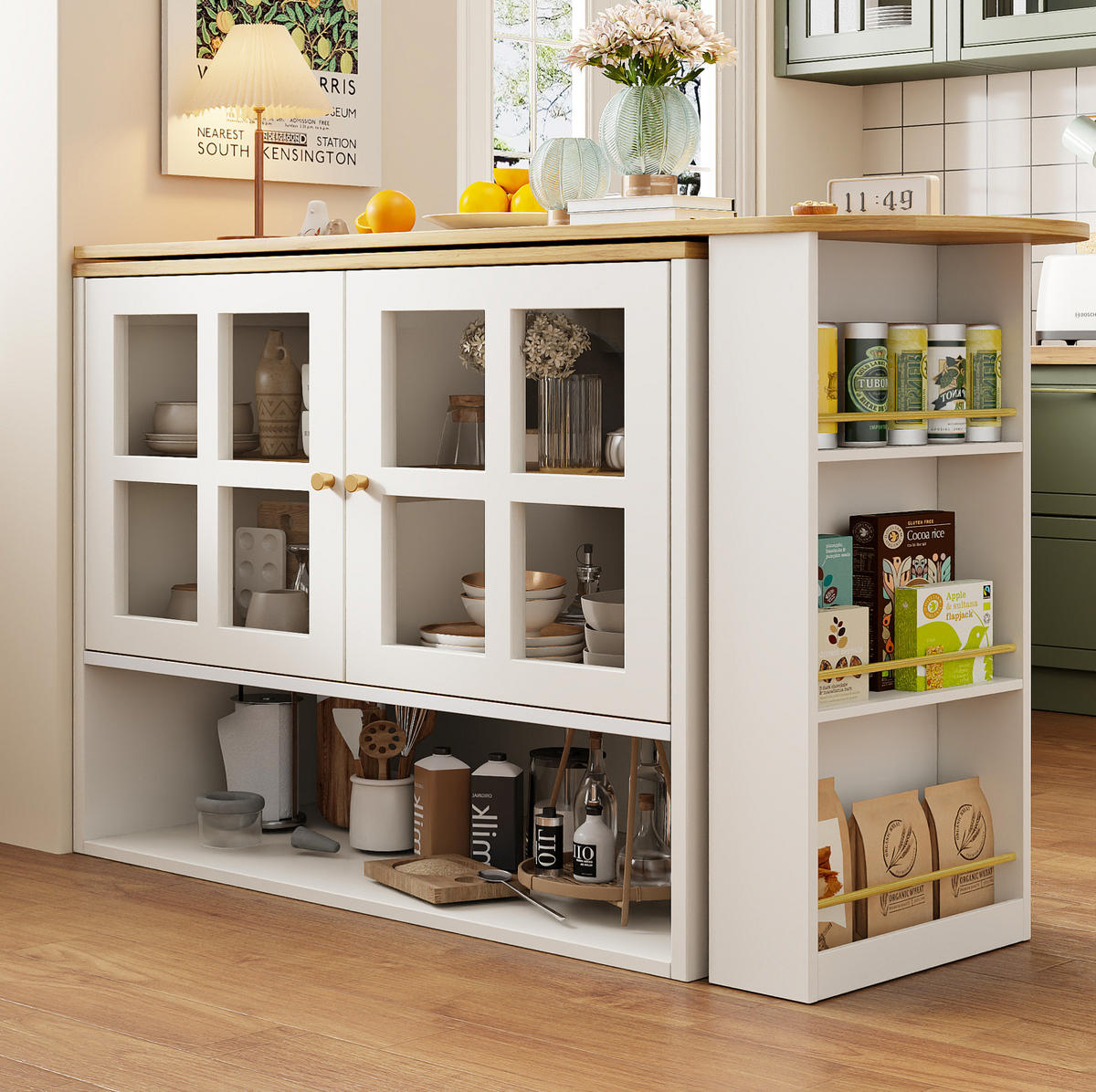 STEHTISCH drehbar ausziehbar 204 cm Weiß MDF - Weiß, Holz (39/102.5/138cm) - Beauniv