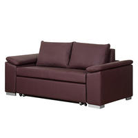 SCHLAFSOFA mit schräger Armlehne - Aubergine, Kunststoff (190/90/90cm) - home24