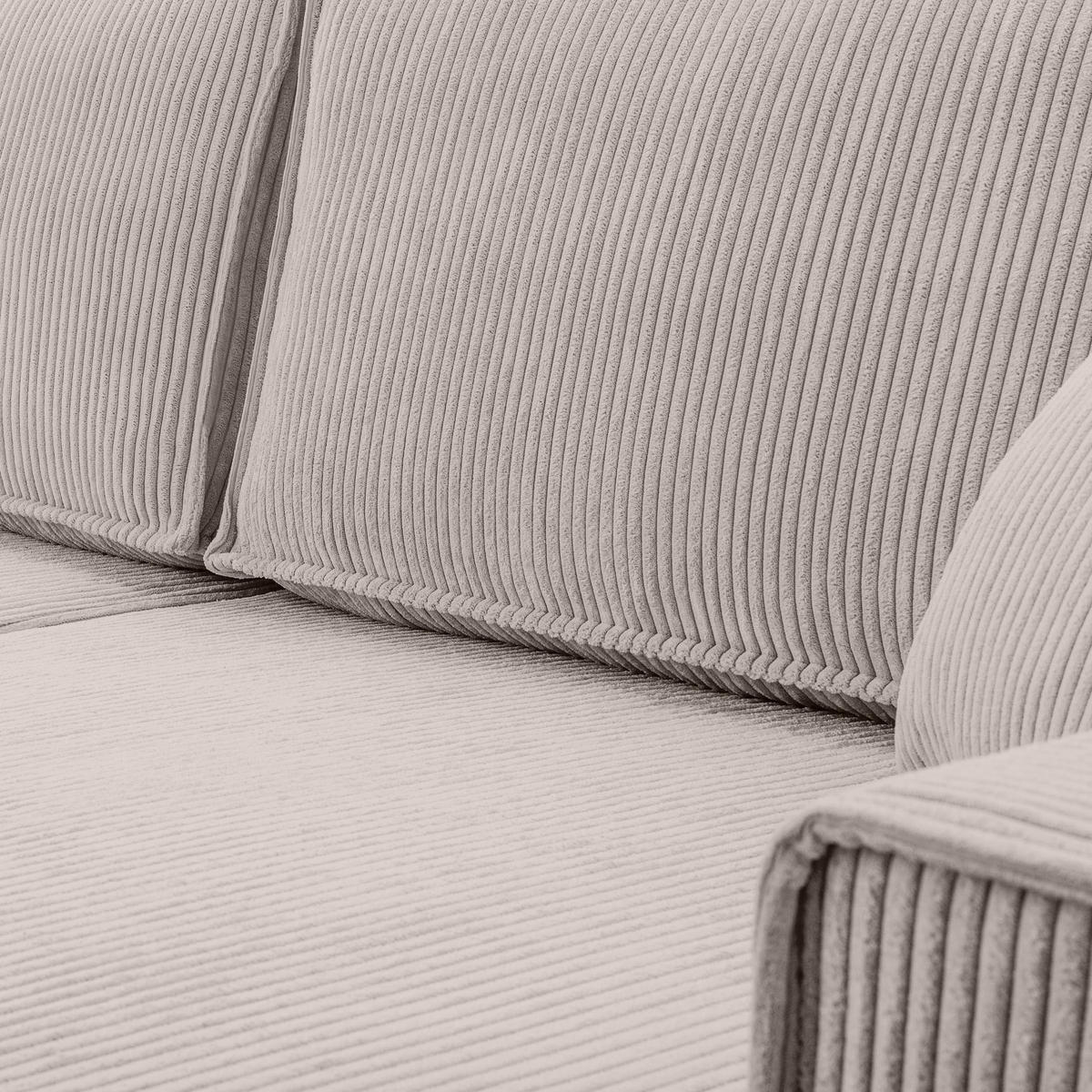 WOHNLANDSCHAFT Cedria Beige 389/145/85 cm mit Schlaffunktion - Beige/Schwarz, Kunststoff/Textil (389/85/145cm) - AX Living