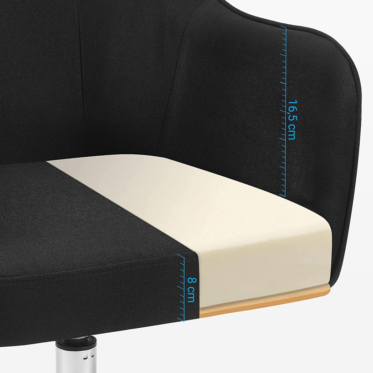 BÜROSTUHL SCHREIBTISCHSTUHL - Schwarz, Leder (69/93/65cm) - Hansiro