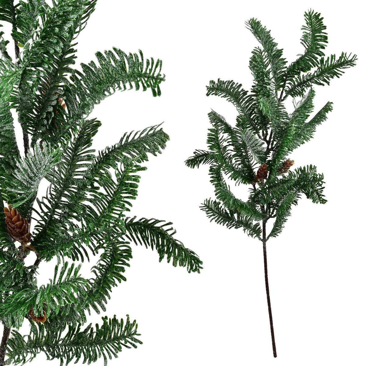 KUNSTZWEIG Viridis Grün Verschneit 60cm - Grün, Kunststoff (60cm) - Mondex