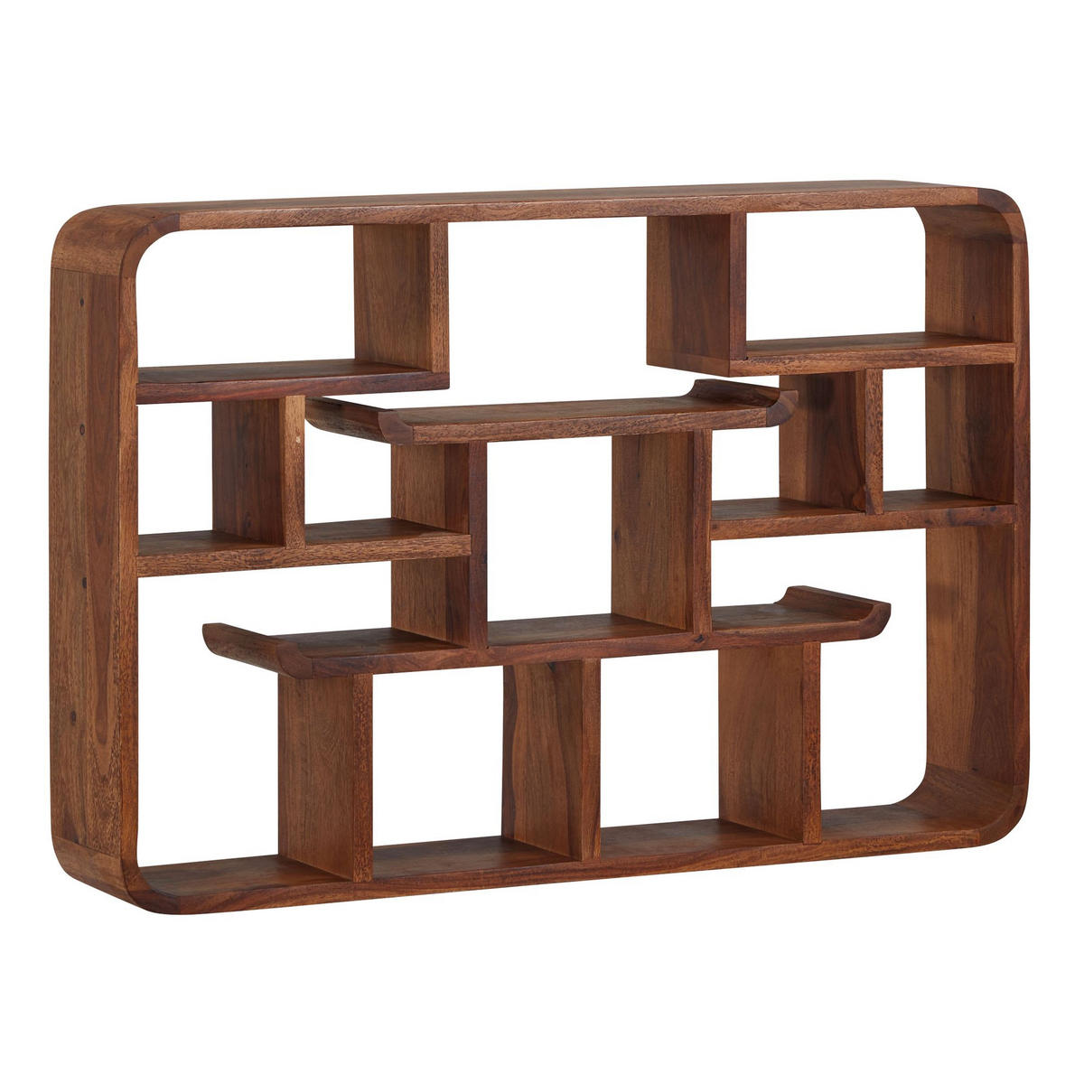 WANDREGAL Massivholz Modern Stil Elegant - Braun, Holz (80/55/12cm) - KADIMA DESIGN