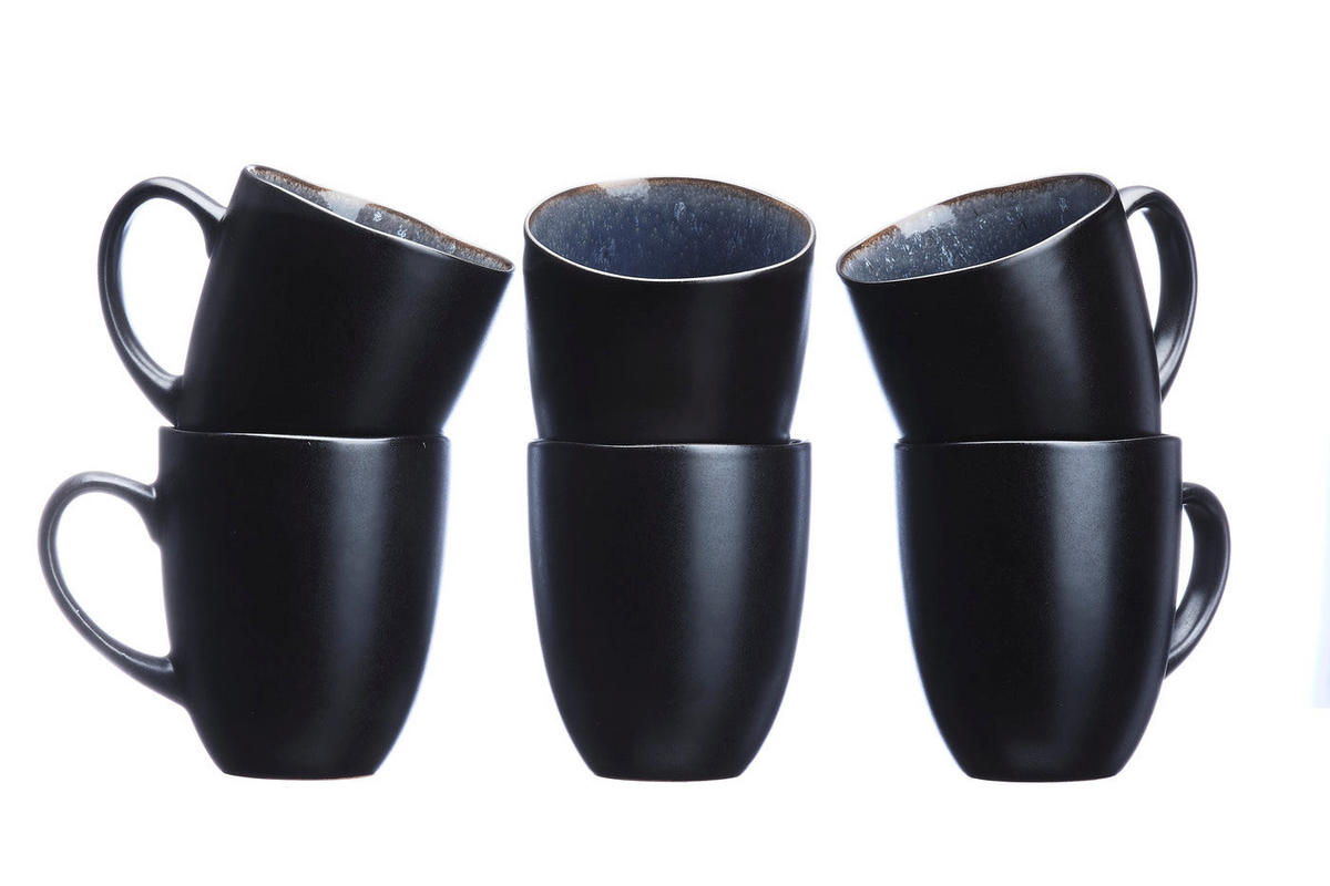 BECHER Iris 400ml - 6er-Set - Nachtblau - Blau, Keramik (0.4L) - Björn