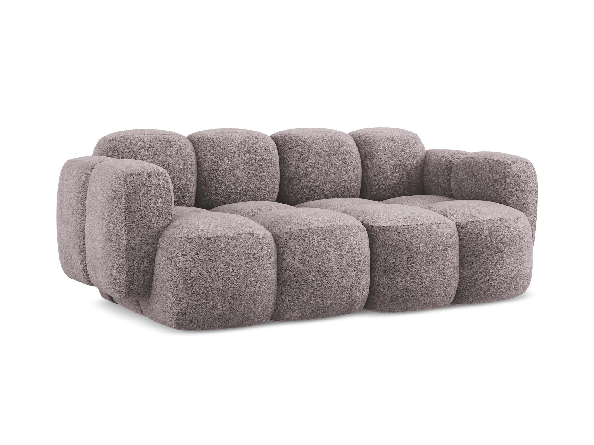 2-SITZER SOFA Chenille Stoff Violett - Flieder/Schwarz, Holzwerkstoff/Kunststoff (210/72/115cm) - Makamii