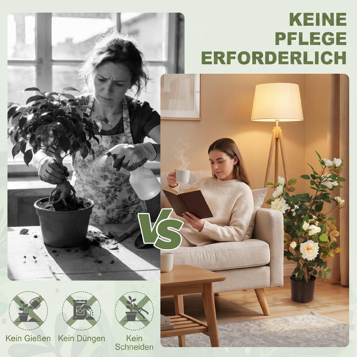 KÜNSTLICHER-ROSENBAUM Seidenstoff PE Weiß - Weiß, Holz/Textil (90cm) - HOMCOM
