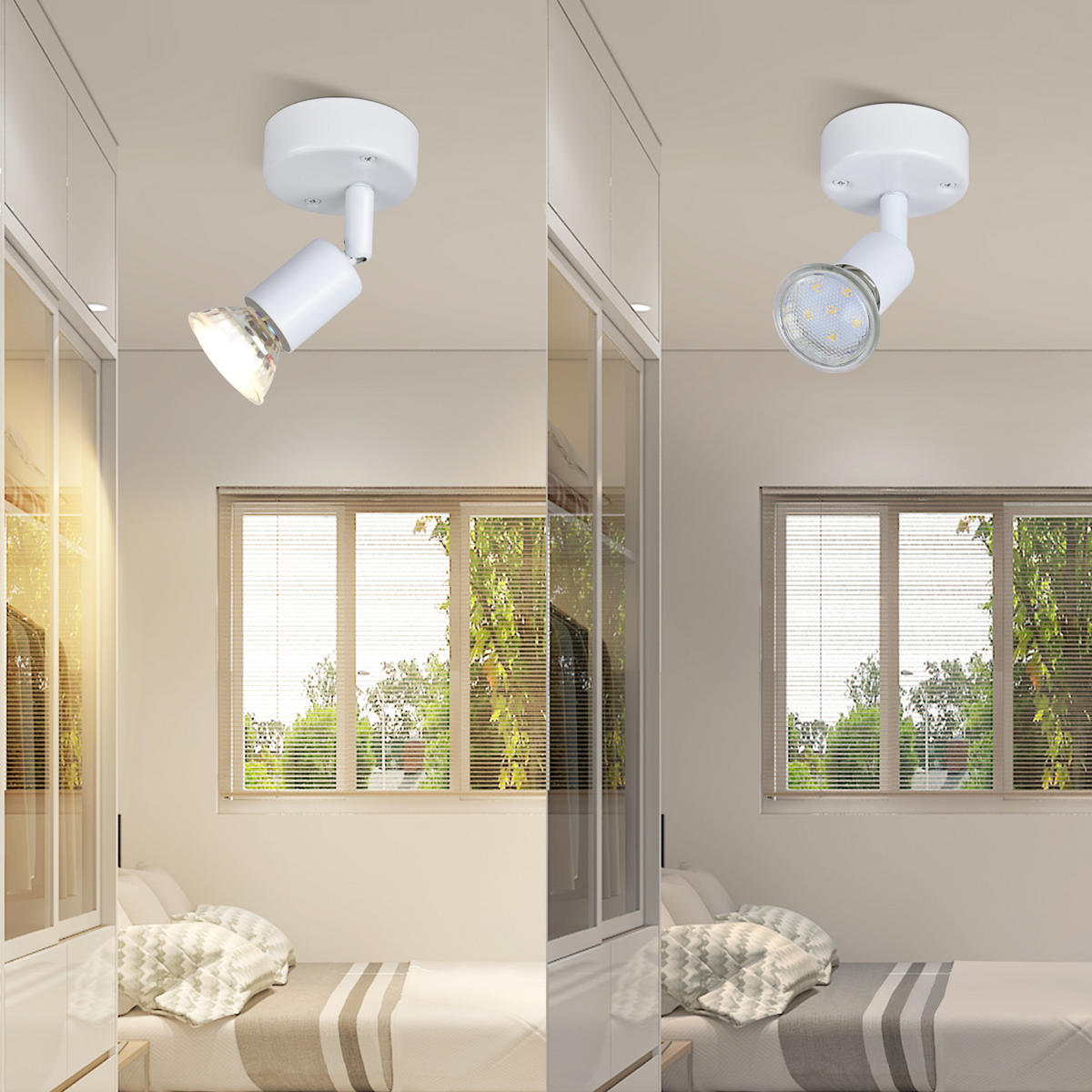 DECKENSTRAHLER Leuchtbryn 10/7/14 cm - Weiß, Metall (14/10/7cm) - ZMH