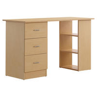 SCHREIBTISCH Hellholzoptik mit Schubladen und Regalfächern 120/49/72 cm - Naturfarben, Holz (49/120/72cm) - PANGIVO