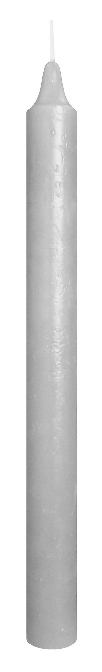 MARBLE Leuchterkerzen durchgefärbt Betongrau 250 x 22 mm, 20er Set - Hellgrau, Paraffin (2.2/25/25cm) - Wiedemann Kerzen