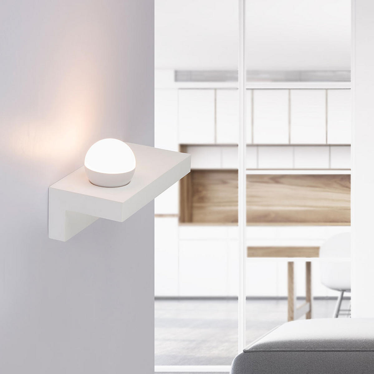 LED WANDLEUCHTE Christine Weiß Metall Gips - Weiß, Metall (30/17.5/15cm) - Globo Lighting