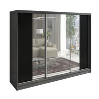 SCHWEBETÜRENSCHRANK 200 CM VIDA Farbe: Graphit, Schwarz - Graphitfarben/Schwarz, Holzwerkstoff (200/215/60cm) - A&J MöbelLand