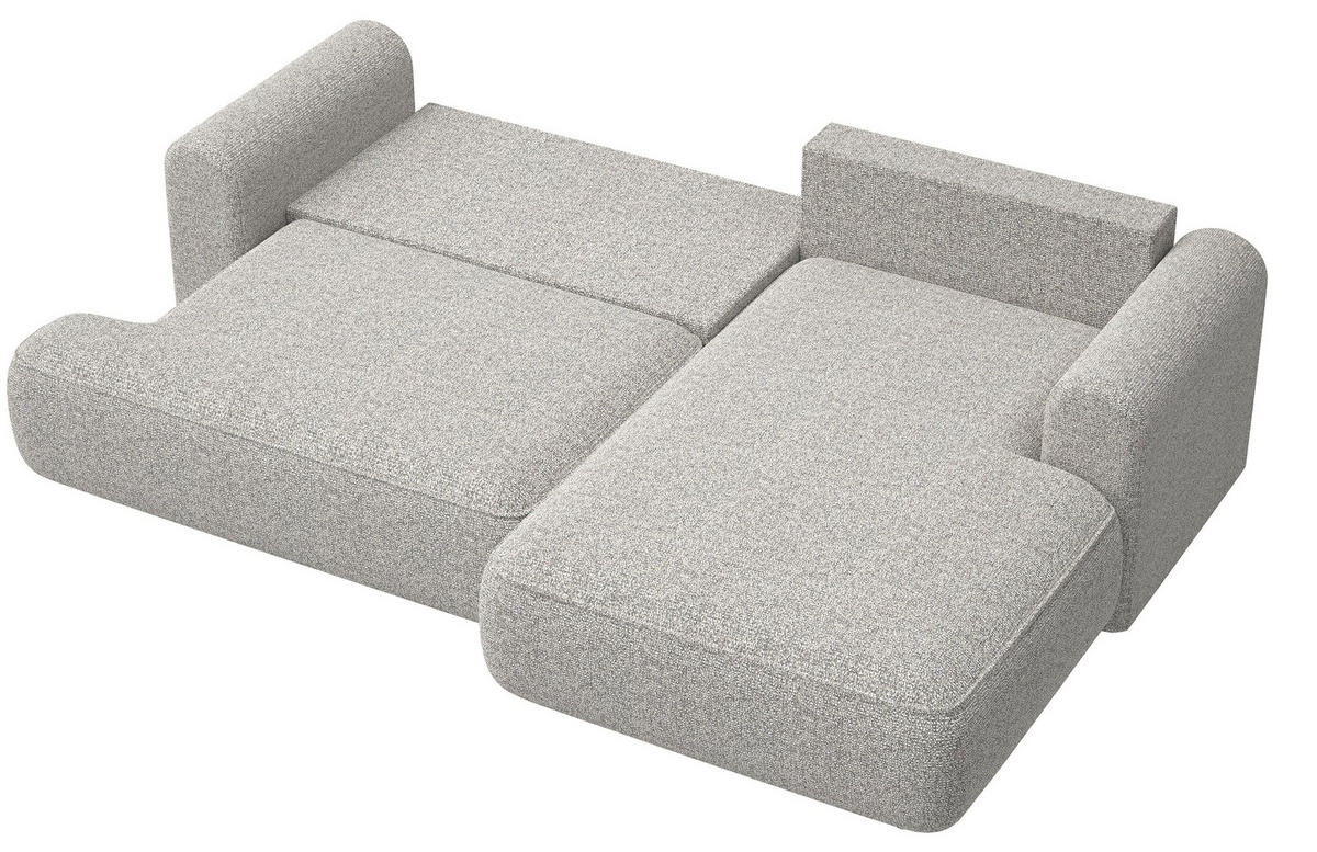 ECKSOFA Ovo Greige Webstoff-Bezug - Taupe/Schwarz, Kunststoff/Textil (165/260cm) - Selsey