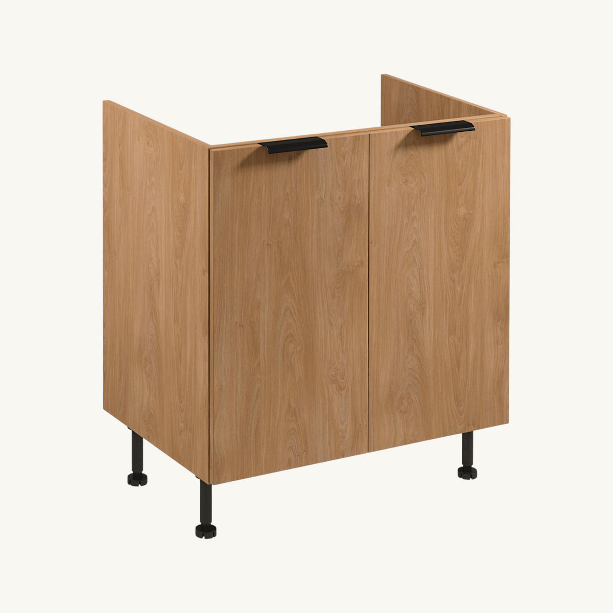 WINKELKÜCHE - 310 x 290 cm Livaro – KU-S37 – Sonoma Eiche - Schwarz/Sonoma Eiche, Holzwerkstoff/Metall (310/247/290cm) - hi-markt