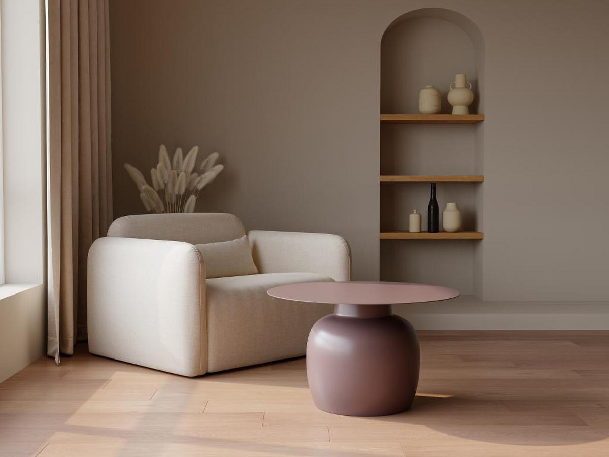 COUCHTISCH - Metall - Taupe - NALITA - Braun, Metall (76/76/46cm) - Vente-Unique