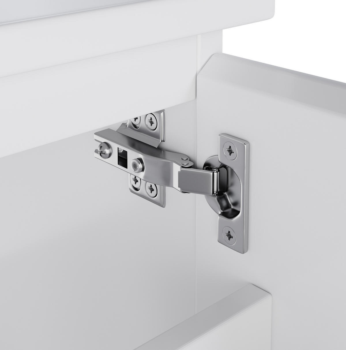 WASCHTISCHKOMBI 91,5/46,5/50,5 cm in Weiß mit LED-Sensorleuchte - Weiß, Holzwerkstoff (91/50.5/46.5cm) - BEAOK