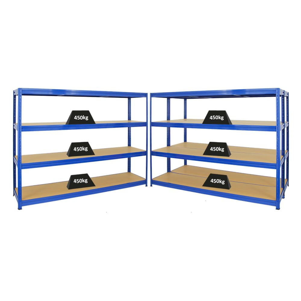 SCHWERLASTREGAL Dino 3er-Set mit 3x 180x240x60 cm Fachlast 450 kg Blau - Blau, Metall (720/180/60cm) - PROREGAL