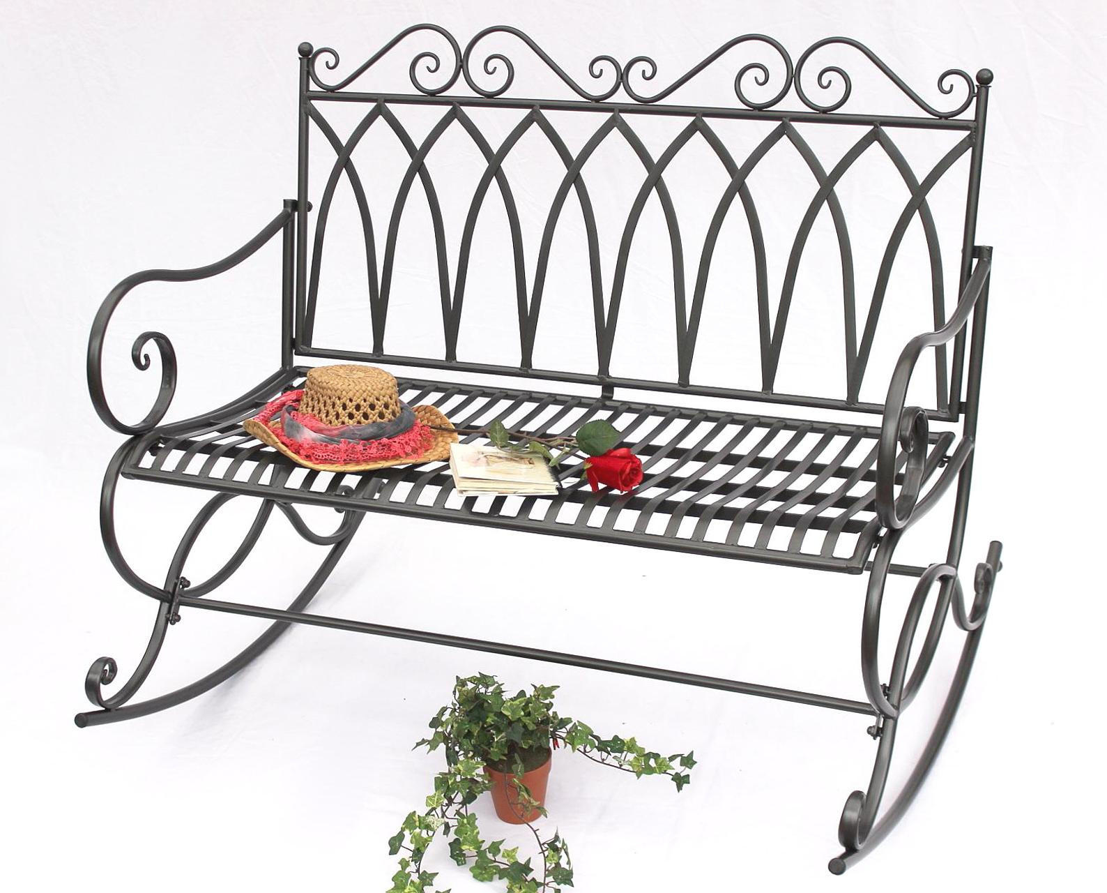 SCHAUKELBANK Metall Dunkelgrau 112 cm 132730 - Grau, Metall (112/100/95cm) - DanDiBo