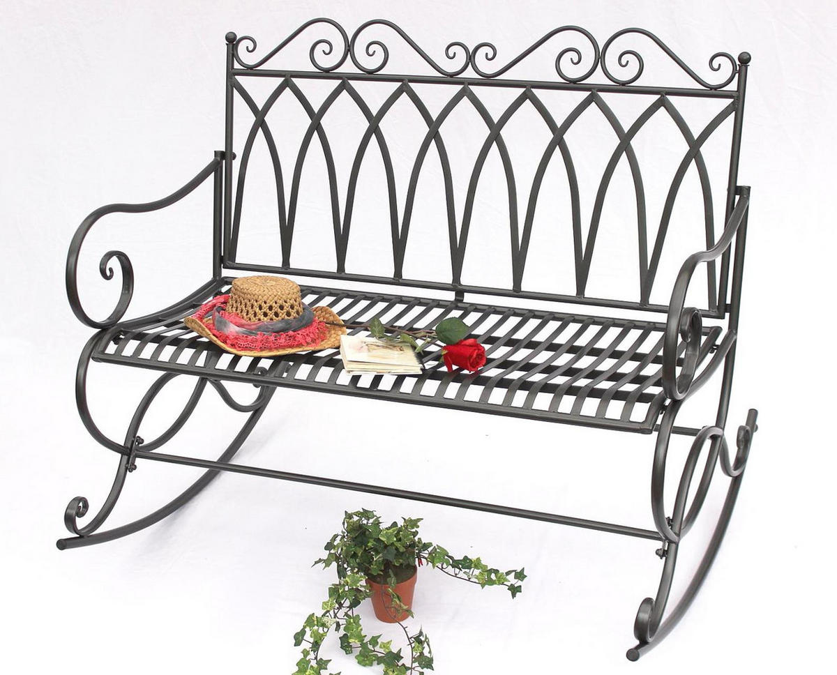 SCHAUKELBANK Metall Dunkelgrau 112 cm 132730 - Grau, Metall (112/100/95cm) - DanDiBo
