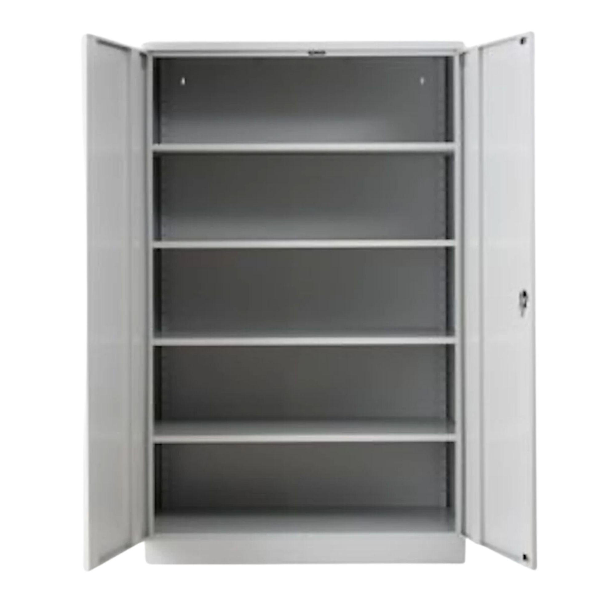 STAHLSCHRANK Bee mit 6 verzinkten Fachböden 195x120x60 cm Korpusfarbe Lichtgrau Frontfarbe Lichtgrau - Hellgrau, Metall (120/195/60cm)