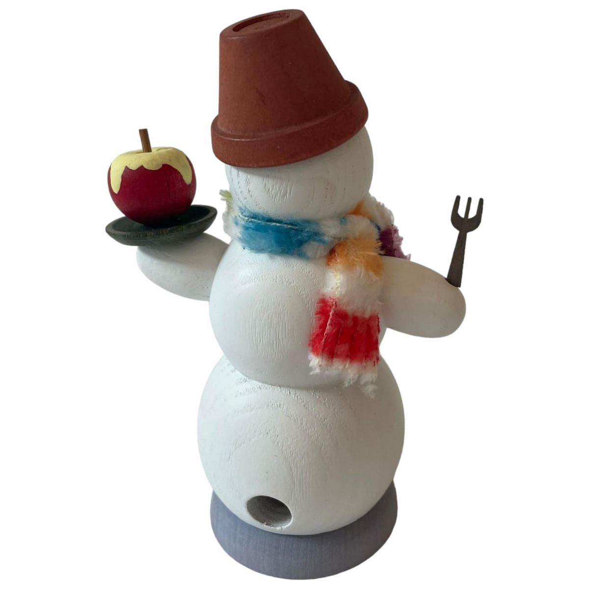 RÄUCHERFIGUR Räuchermännchen Schneemann mit Bratapfel 13 cm - Multicolor, Holz (6/13/10cm)