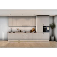 KÜCHENZEILE Sorento Weiß & Beige – 400 cm – K58-G400 R - Beige/Schwarz, Holzwerkstoff/Metall (400/247/58cm) - ROYAL24_MARKT