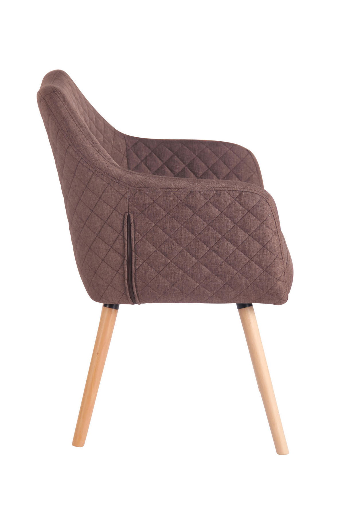 ESSZIMMERSTUHL Stoff Braun - Eukalyptusholzfarben/Braun, Holz/Textil (63/84/61cm) - CLP