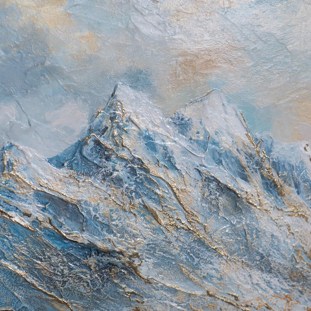 GEMÄLDE Bergspiegelung Schattenfugenrahmen Beige 70x50 cm - Beige, Holz (70/50cm) - YS-art gallery