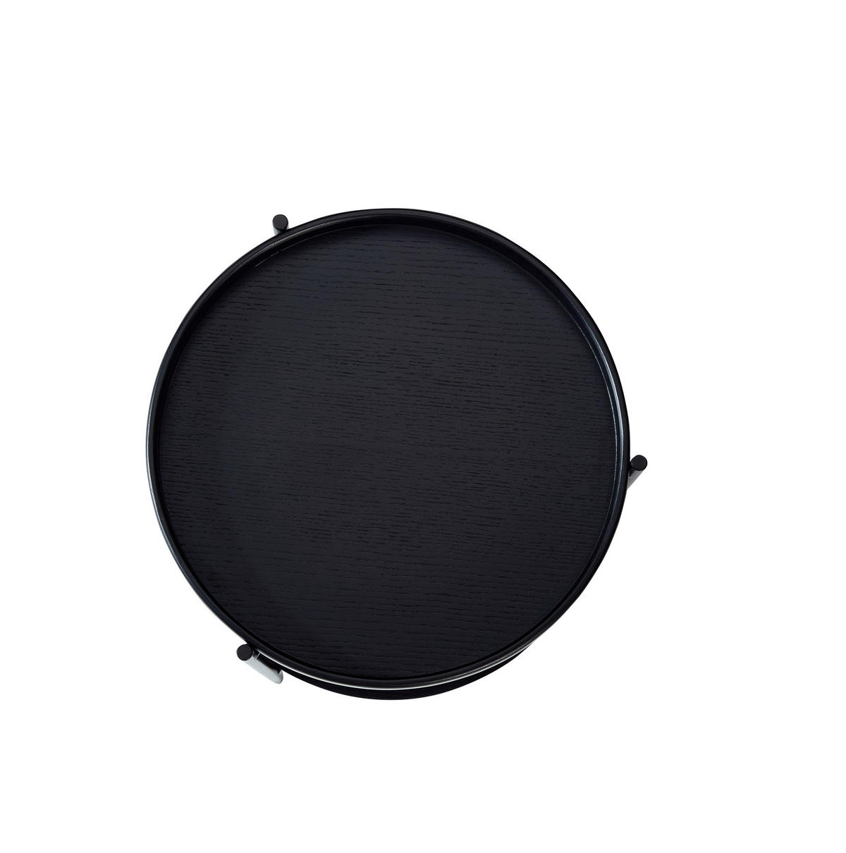 KLUBSKA miza iz lesa in MDF, Ø69/38 cm črna, okrogla z 2 policama - črna, leseni material (44/44/48cm) - BEAOK
