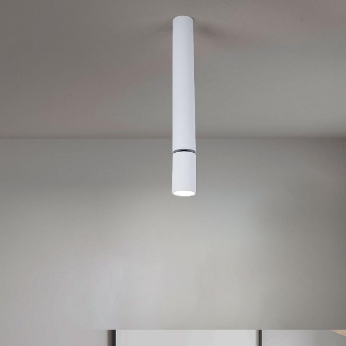 LED DECKENLEUCHTE Aluminium Weiß beweglicher Spot 2er Set - Weiß, Metall (4.5/4.5/38cm) - Globo Lighting