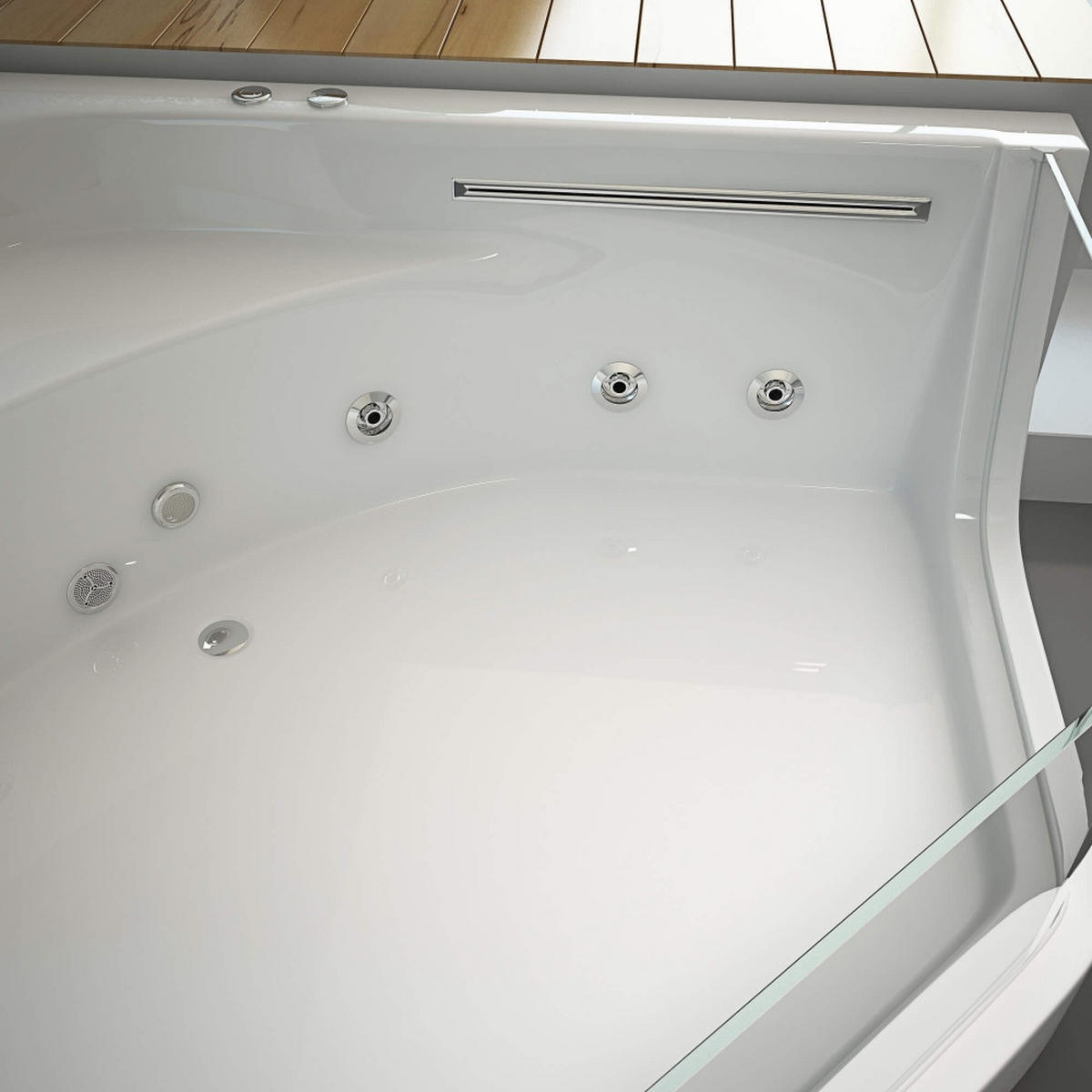 WHIRLPOOL PACIFICO - Weiß, Keramik (150/55/150cm) - Home Deluxe
