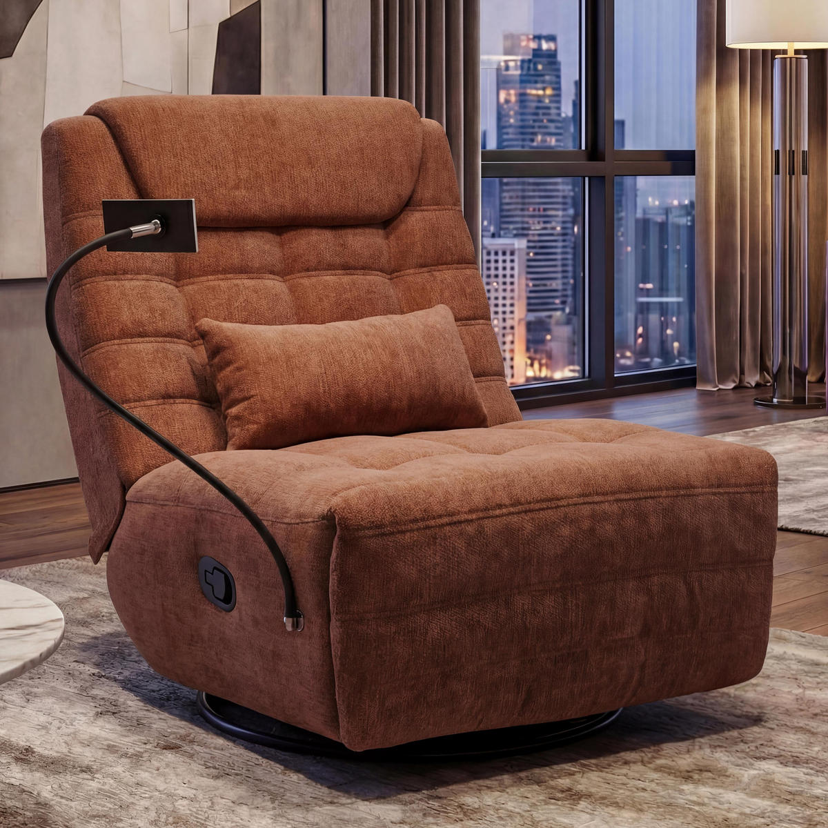 RELAXSESSEL Orange - Terracotta/Orange, Textil (82/96/163cm) - MCW