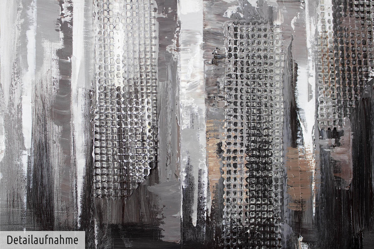ÖLGEMÄLDE 80/80 cm - Grau, Holz/Textil (80/80cm) - KUNSTLOFT