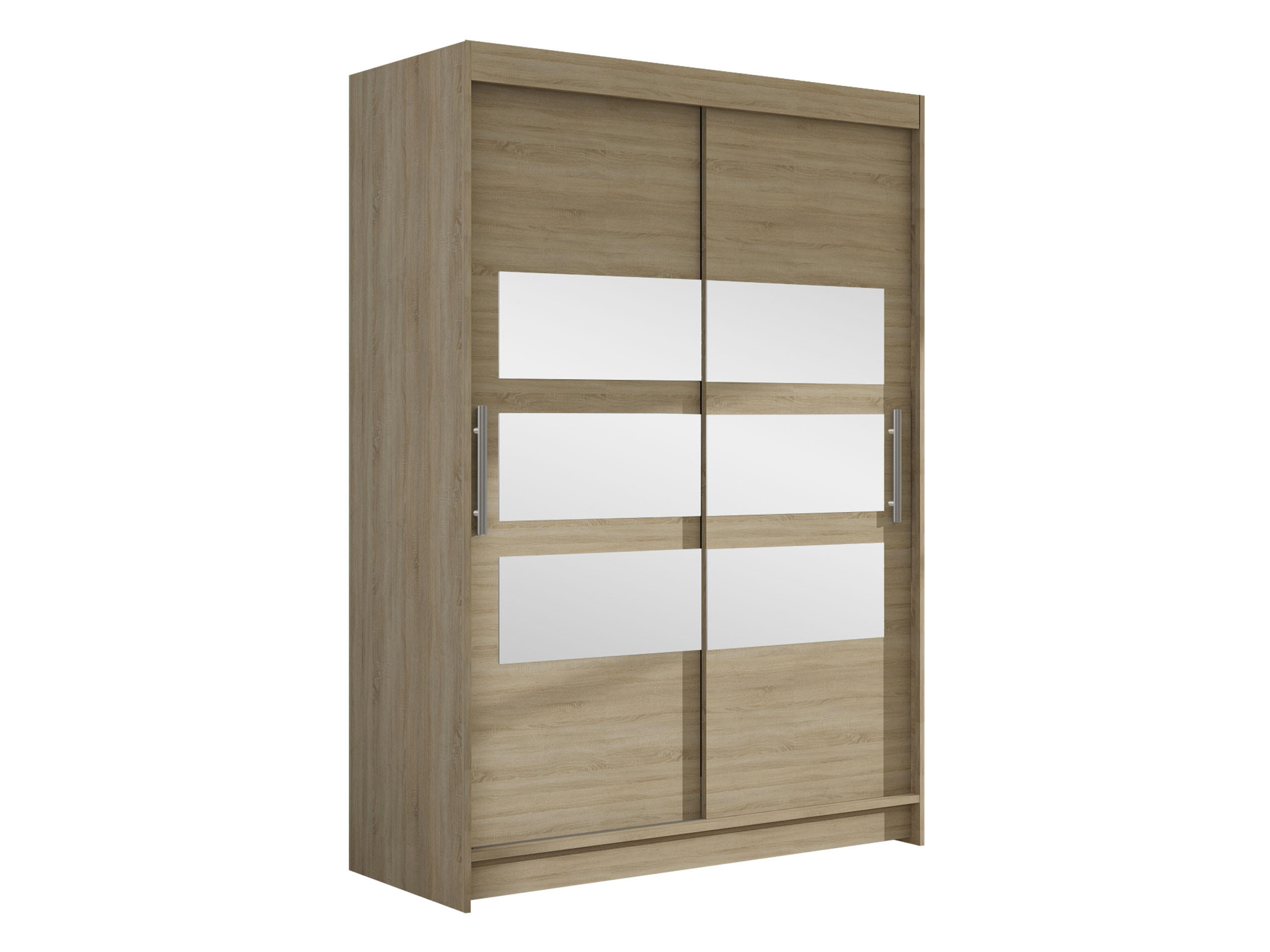 KLEIDERSCHRANK Miami V - Silberfarben/Sonoma Eiche, Holzwerkstoff/Kunststoff (120/200/58cm) - MIRJAN24
